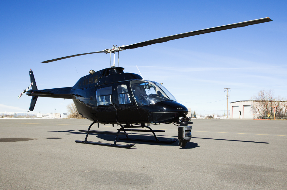Private helicopter at airport
